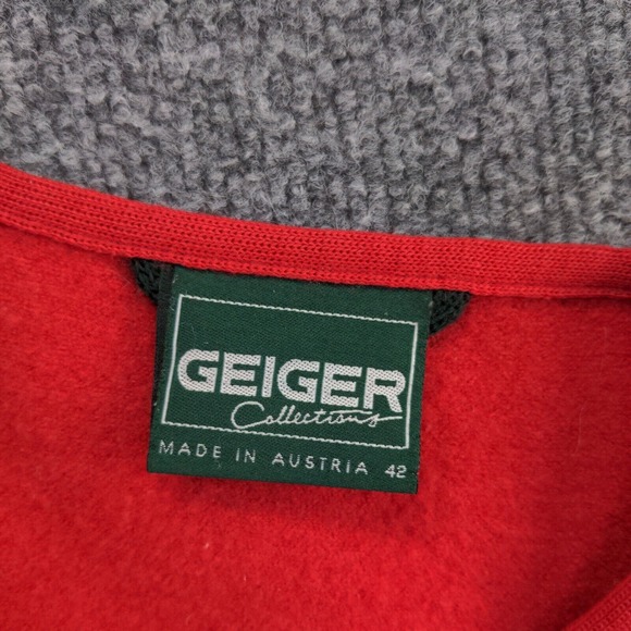 Geiger Collections Women's Button-Up Cardigan Sweater Red Size 42 Vintage - Picture 13 of 16